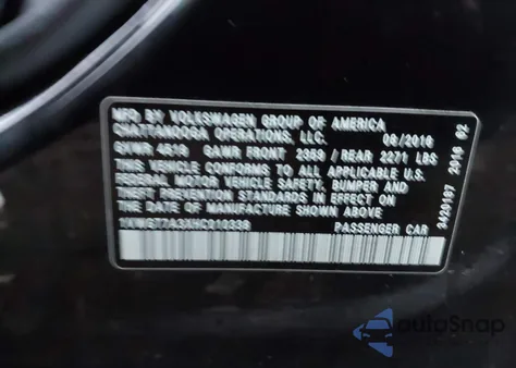 2017 Volkswagen Passat 1.8T Se из США, поврежденный, VIN 1VWGT7A3XHC010338